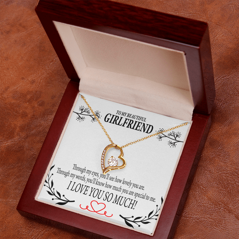 To My Girlfriend Special to Me Forever Necklace w Message Card-Express Your Love Gifts