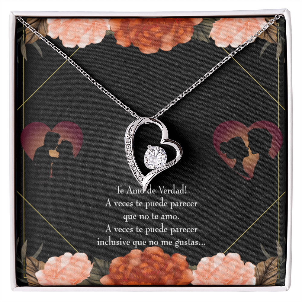 To My Girlfriend Te Amo Forever Necklace w Message Card-Express Your Love Gifts