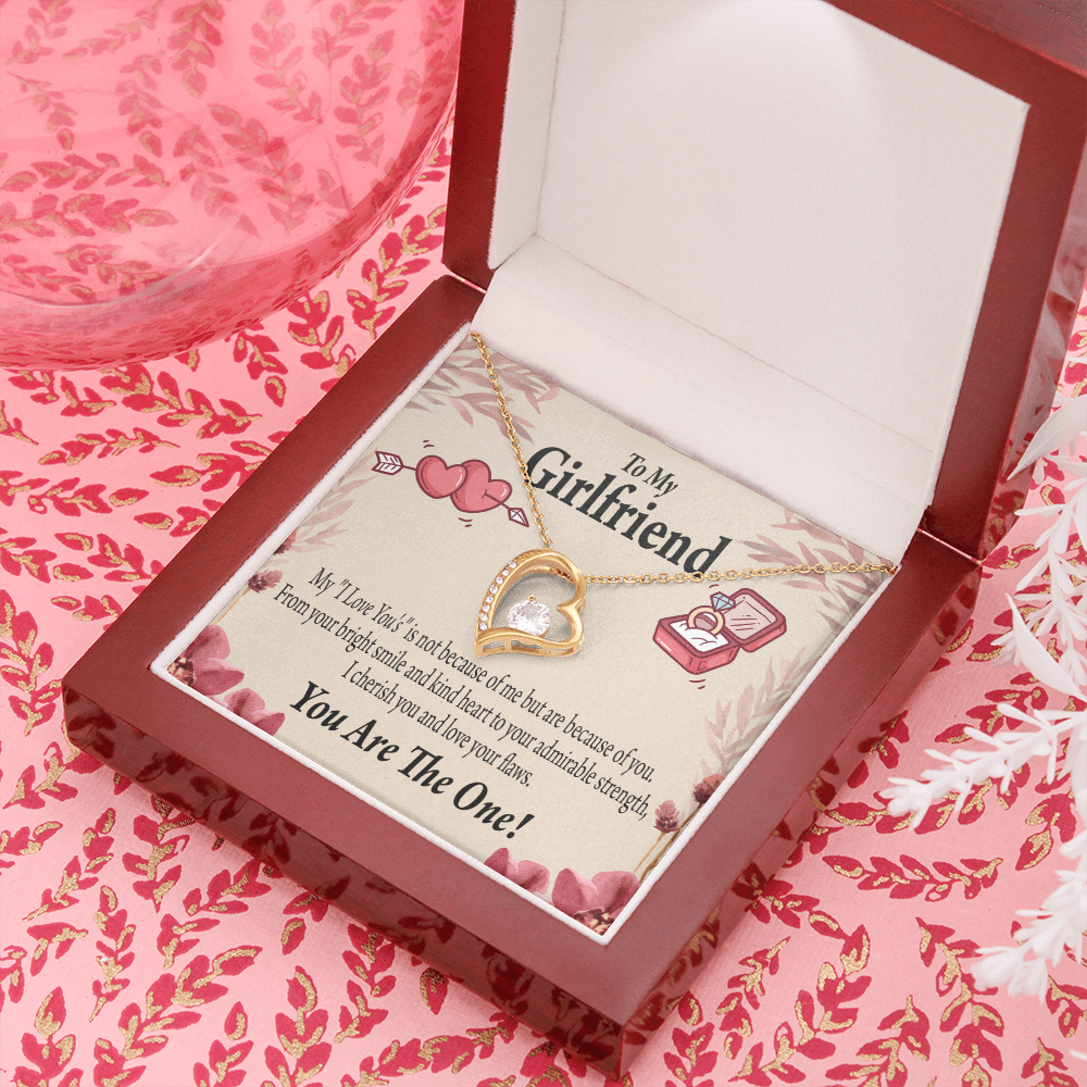 To My Girlfriend The One Forever Necklace w Message Card-Express Your Love Gifts