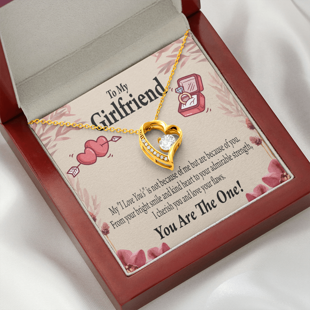 To My Girlfriend The One Forever Necklace w Message Card-Express Your Love Gifts