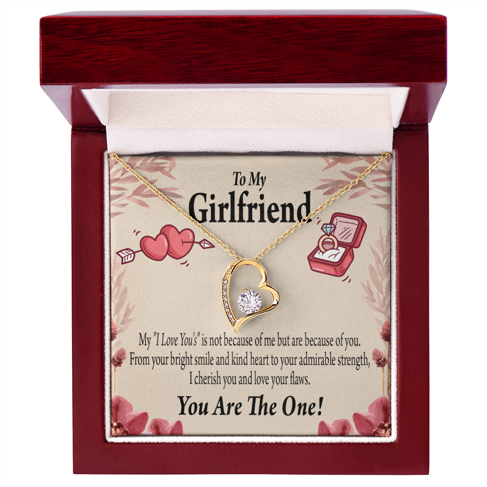 To My Girlfriend The One Forever Necklace w Message Card-Express Your Love Gifts