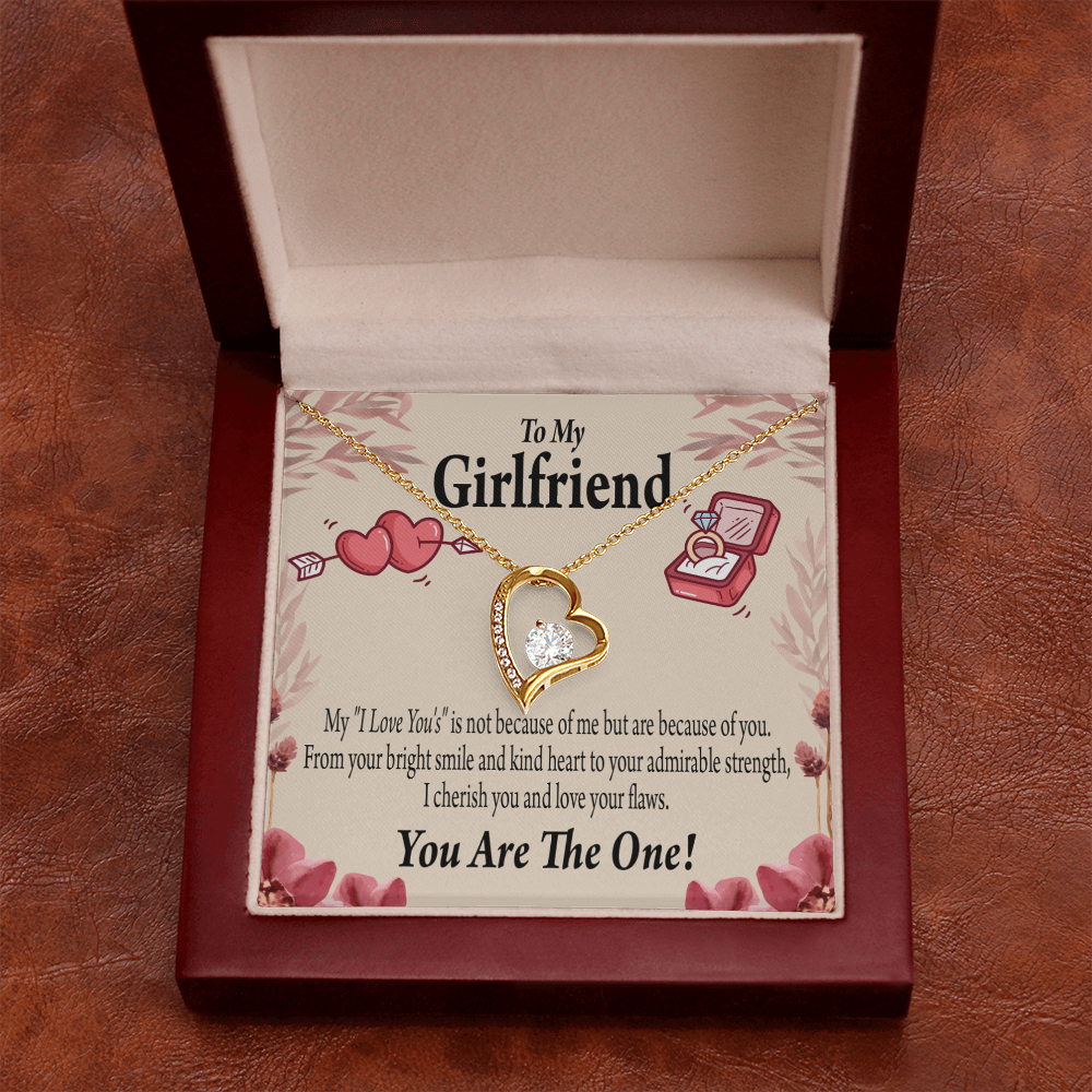 To My Girlfriend The One Forever Necklace w Message Card-Express Your Love Gifts