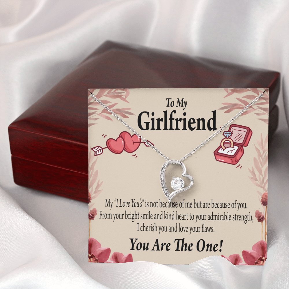 To My Girlfriend The One Forever Necklace w Message Card-Express Your Love Gifts