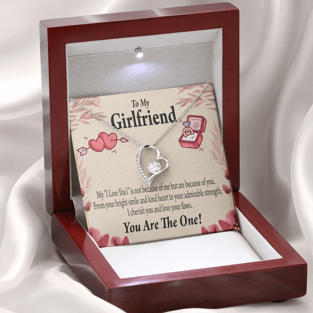 To My Girlfriend The One Forever Necklace w Message Card-Express Your Love Gifts