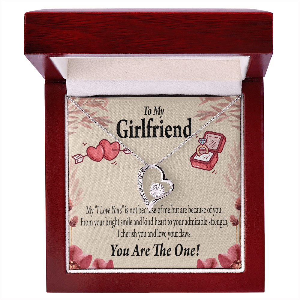 To My Girlfriend The One Forever Necklace w Message Card-Express Your Love Gifts