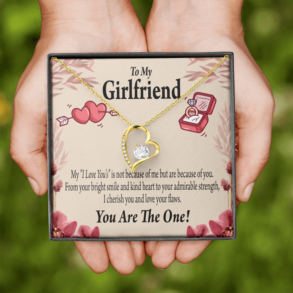 To My Girlfriend The One Forever Necklace w Message Card-Express Your Love Gifts