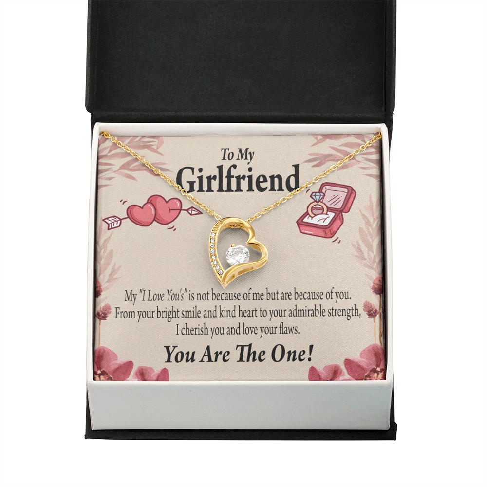 To My Girlfriend The One Forever Necklace w Message Card-Express Your Love Gifts