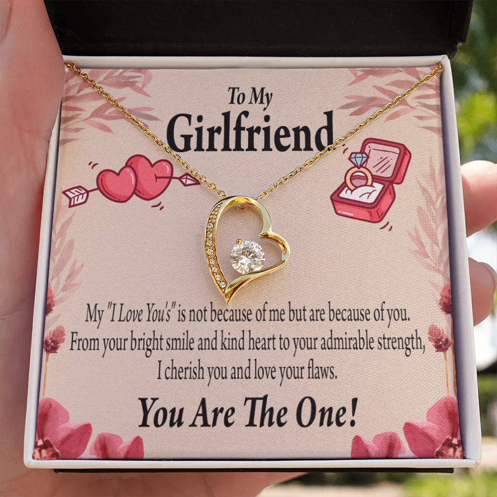 To My Girlfriend The One Forever Necklace w Message Card-Express Your Love Gifts