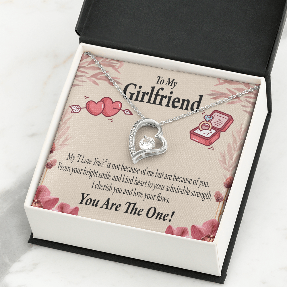 To My Girlfriend The One Forever Necklace w Message Card-Express Your Love Gifts