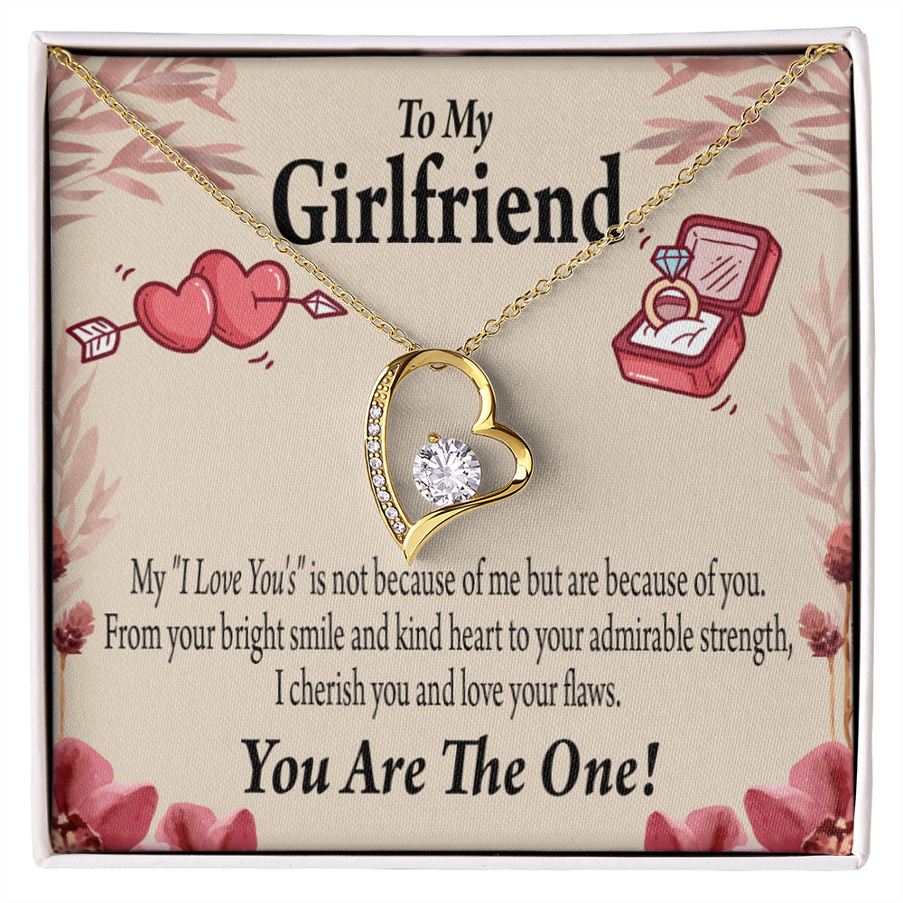 To My Girlfriend The One Forever Necklace w Message Card-Express Your Love Gifts