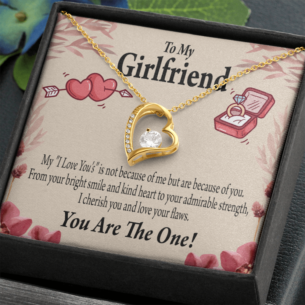 To My Girlfriend The One Forever Necklace w Message Card-Express Your Love Gifts