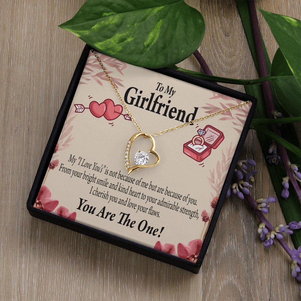 To My Girlfriend The One Forever Necklace w Message Card-Express Your Love Gifts