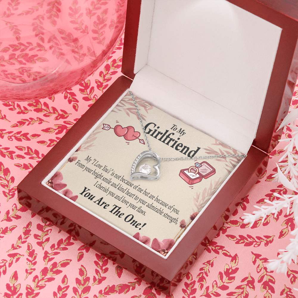 To My Girlfriend The One Forever Necklace w Message Card-Express Your Love Gifts