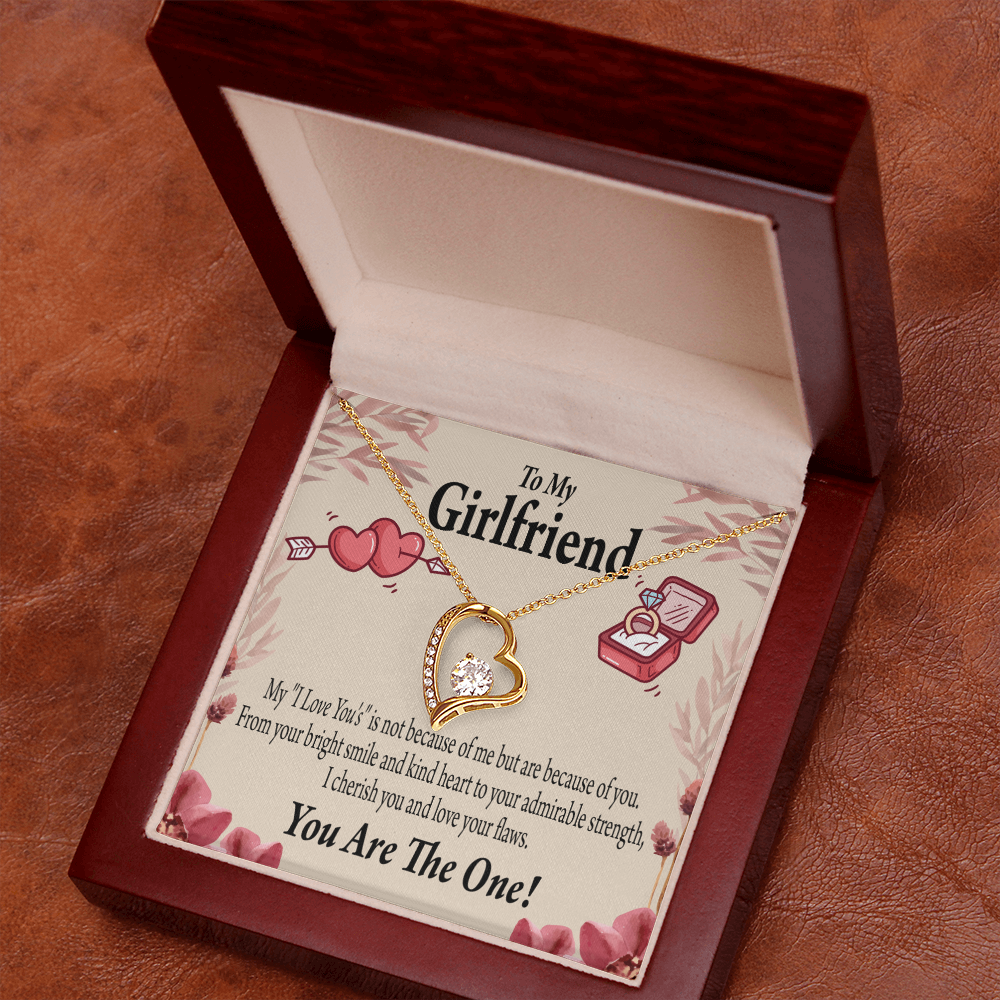 To My Girlfriend The One Forever Necklace w Message Card-Express Your Love Gifts