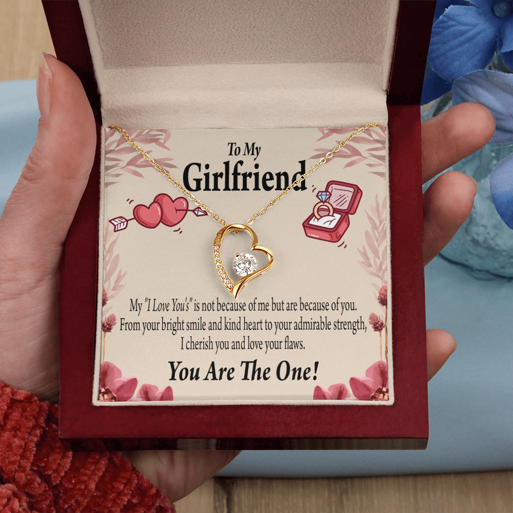 To My Girlfriend The One Forever Necklace w Message Card-Express Your Love Gifts