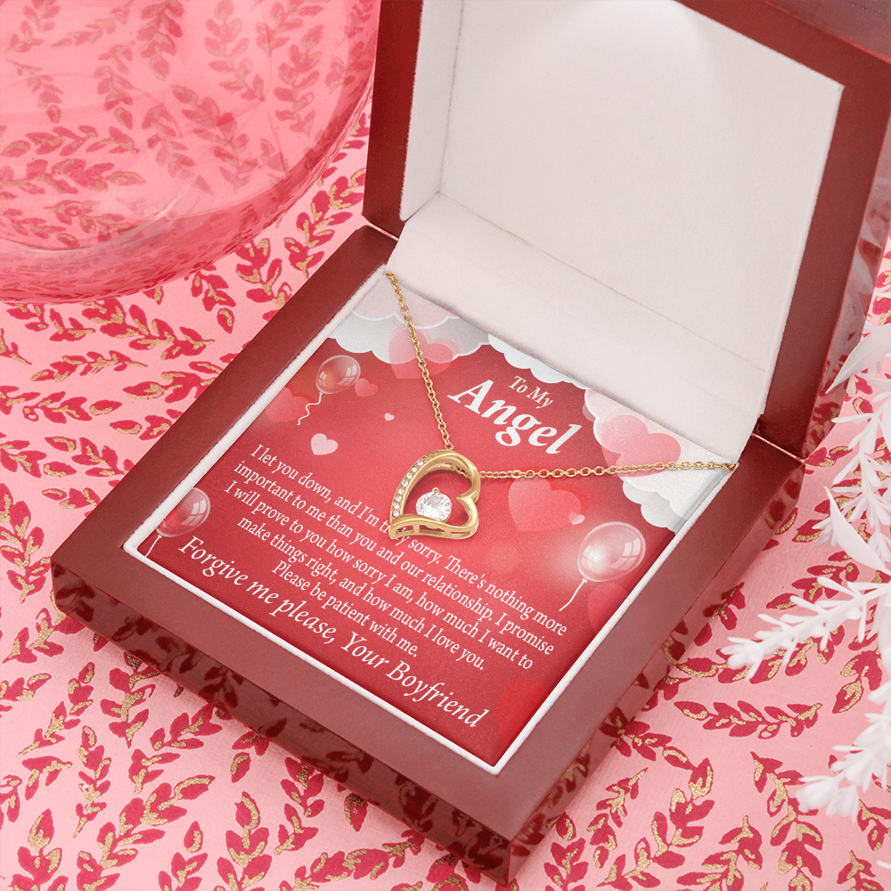 To My Girlfriend To my Girlfriend Forgive Me Forever Necklace w Message Card-Express Your Love Gifts