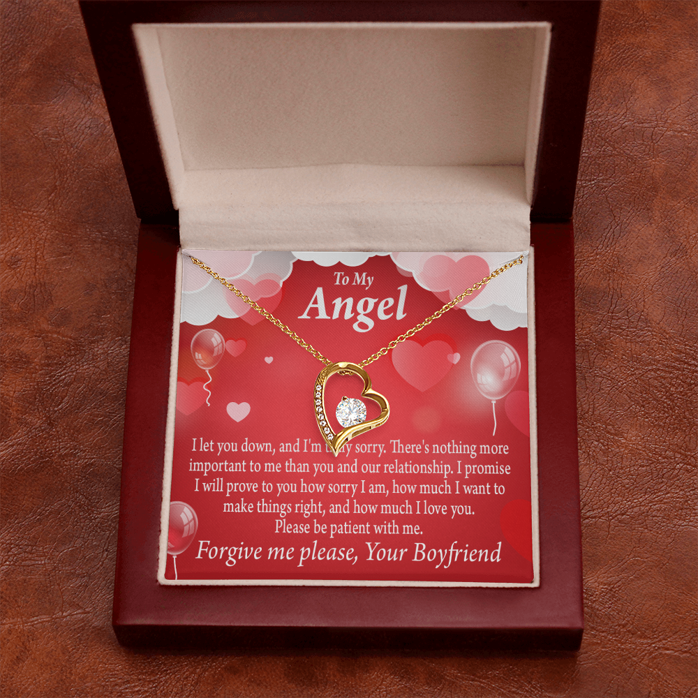 To My Girlfriend To my Girlfriend Forgive Me Forever Necklace w Message Card-Express Your Love Gifts