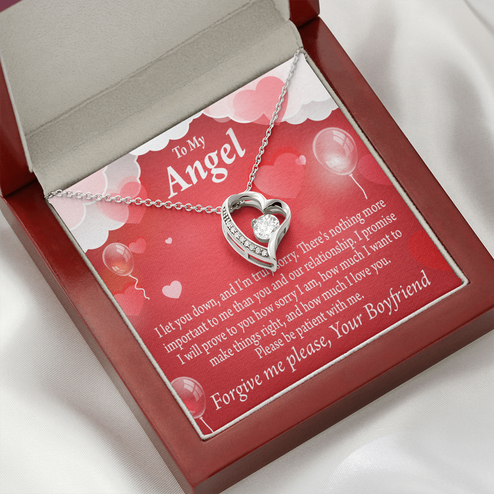 To My Girlfriend To my Girlfriend Forgive Me Forever Necklace w Message Card-Express Your Love Gifts