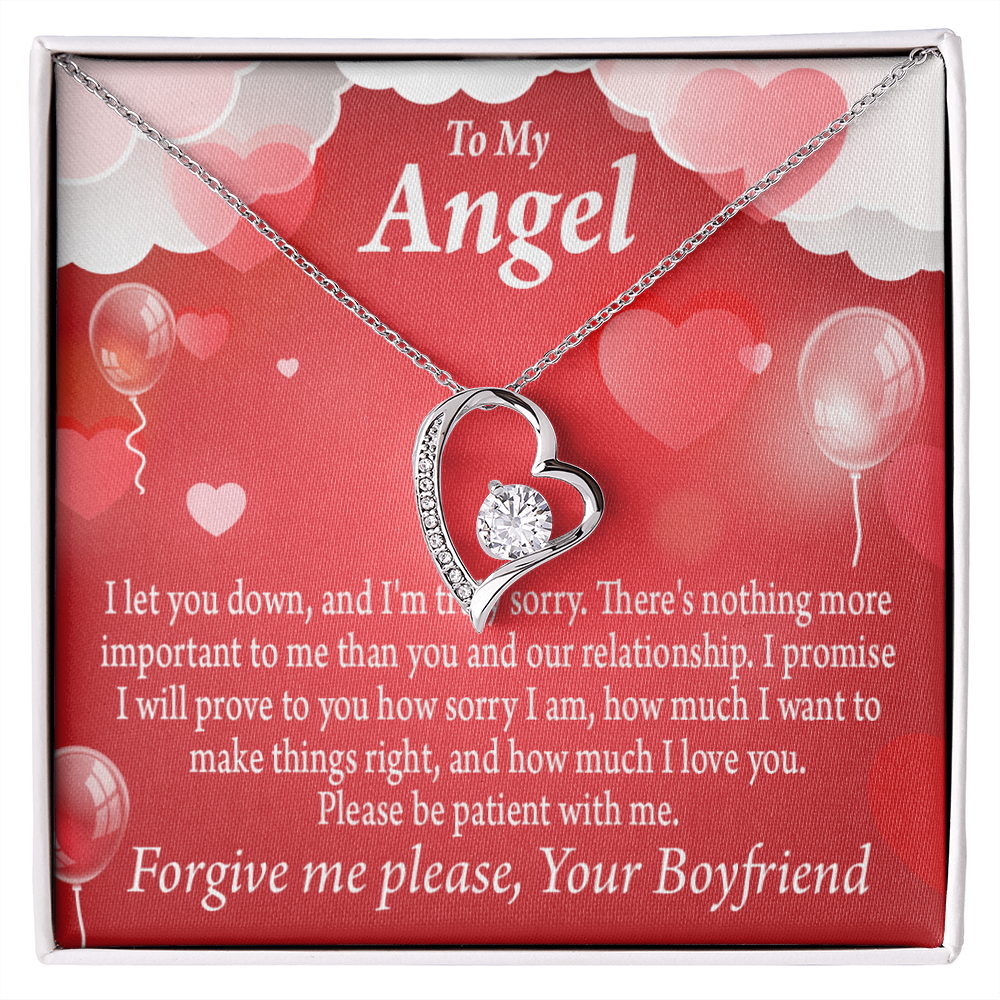 To My Girlfriend To my Girlfriend Forgive Me Forever Necklace w Message Card-Express Your Love Gifts