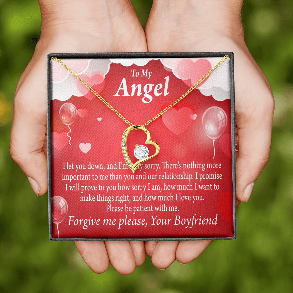 To My Girlfriend To my Girlfriend Forgive Me Forever Necklace w Message Card-Express Your Love Gifts