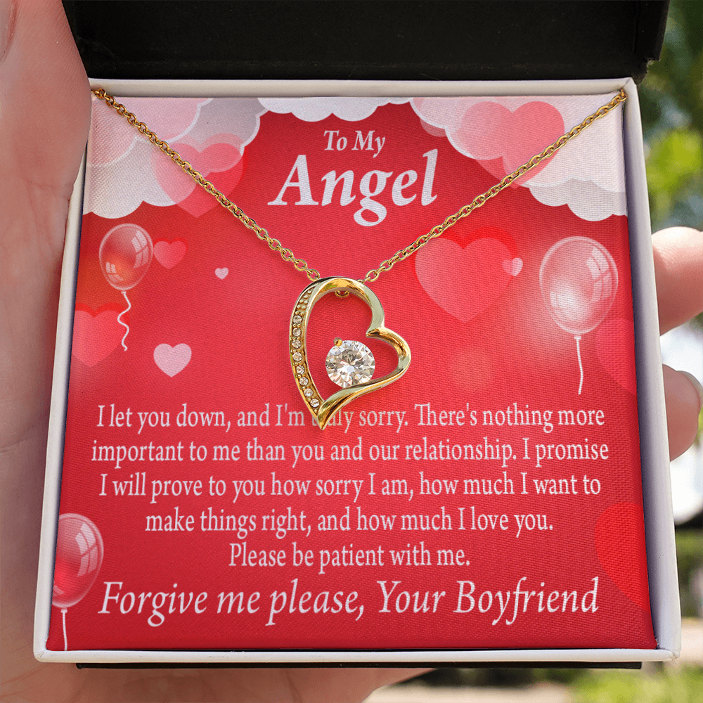 To My Girlfriend To my Girlfriend Forgive Me Forever Necklace w Message Card-Express Your Love Gifts