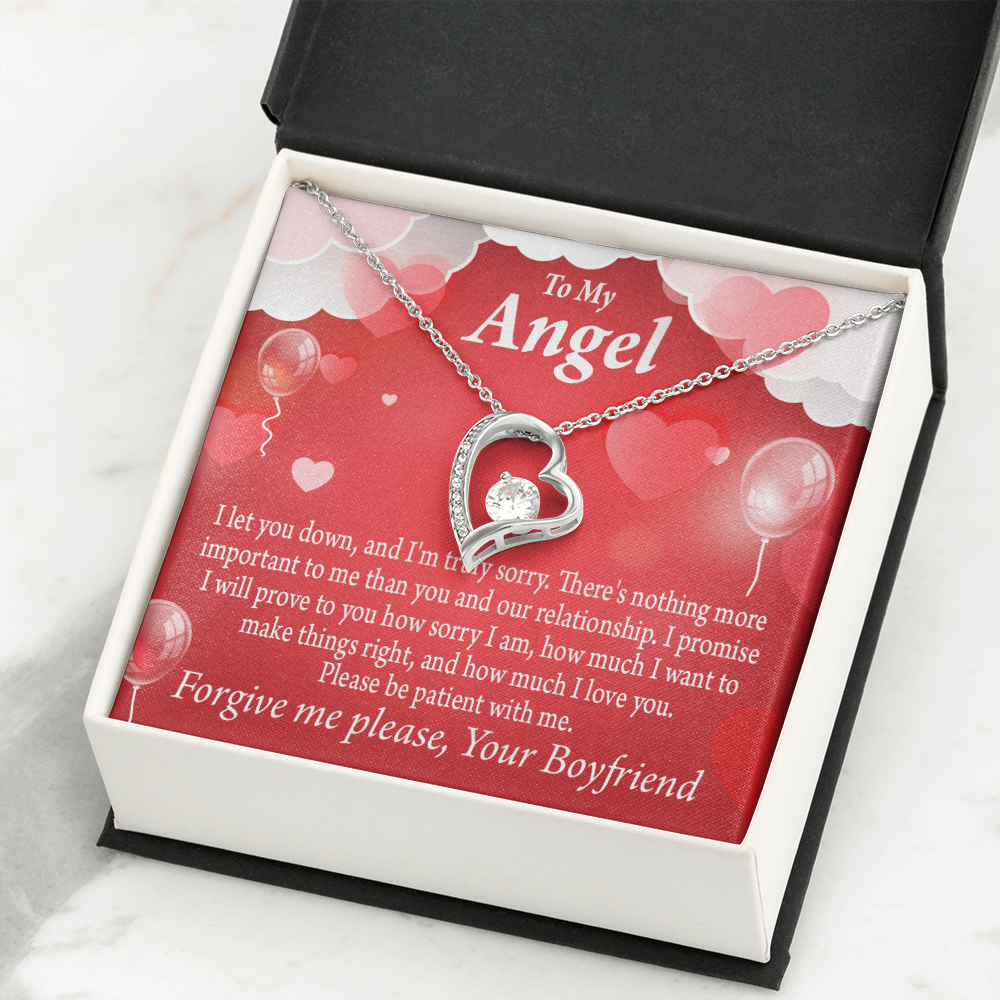 To My Girlfriend To my Girlfriend Forgive Me Forever Necklace w Message Card-Express Your Love Gifts