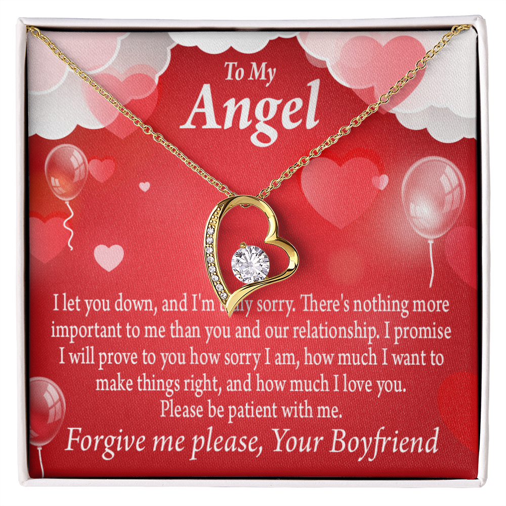 To My Girlfriend To my Girlfriend Forgive Me Forever Necklace w Message Card-Express Your Love Gifts