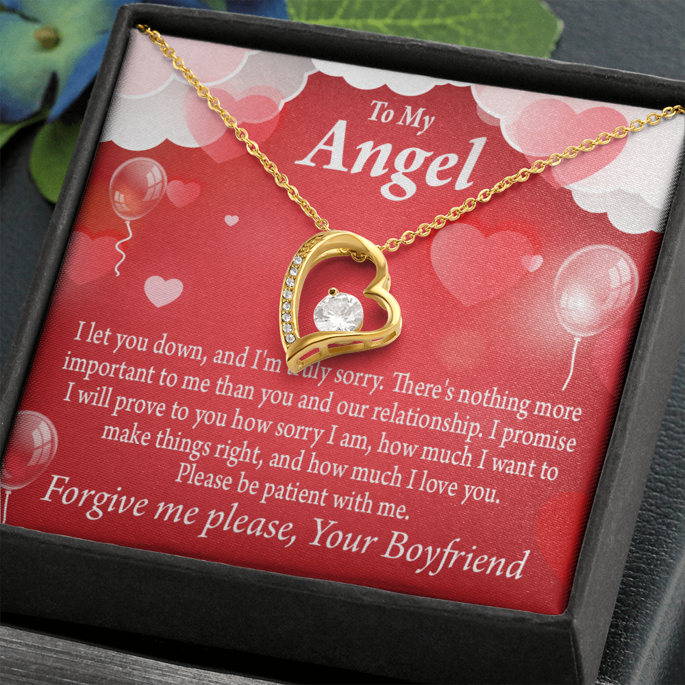 To My Girlfriend To my Girlfriend Forgive Me Forever Necklace w Message Card-Express Your Love Gifts