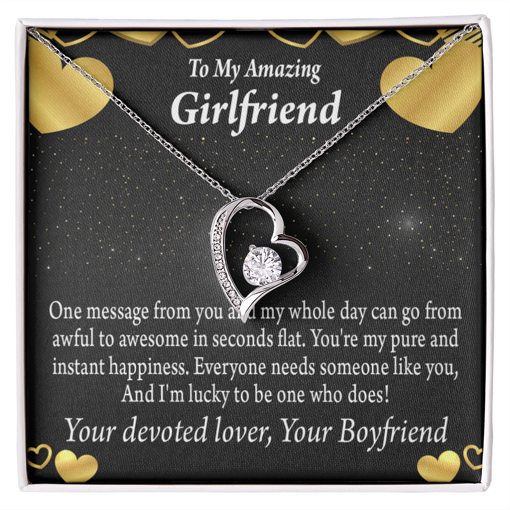 To My Girlfriend To My Girlfriend Lucky To Have You Forever Necklace w Message Card-Express Your Love Gifts