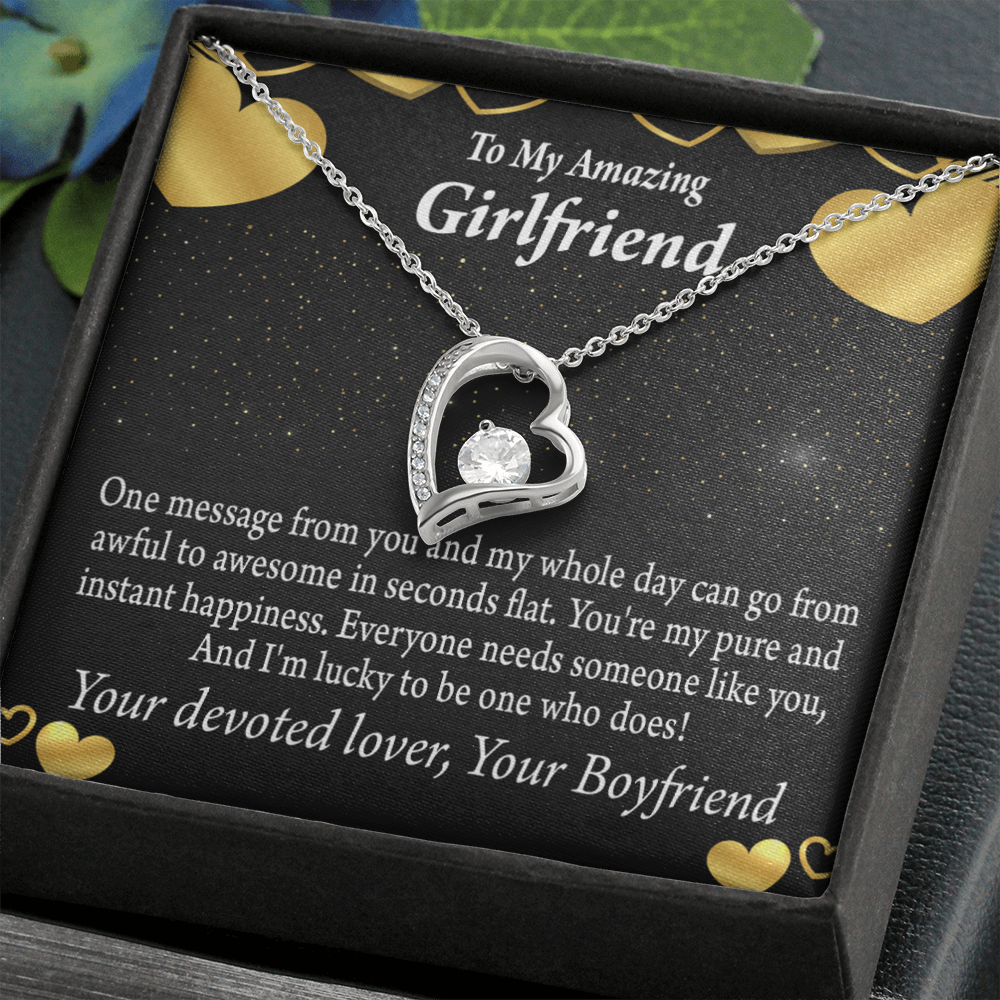 To My Girlfriend To My Girlfriend Lucky To Have You Forever Necklace w Message Card-Express Your Love Gifts