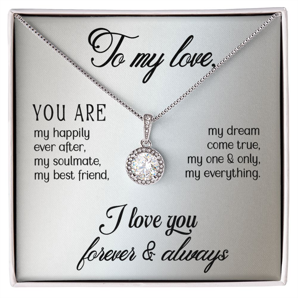 To My Girlfriend Wife You Are My Happily Ever After Eternal Hope Necklace Message Card-Express Your Love Gifts