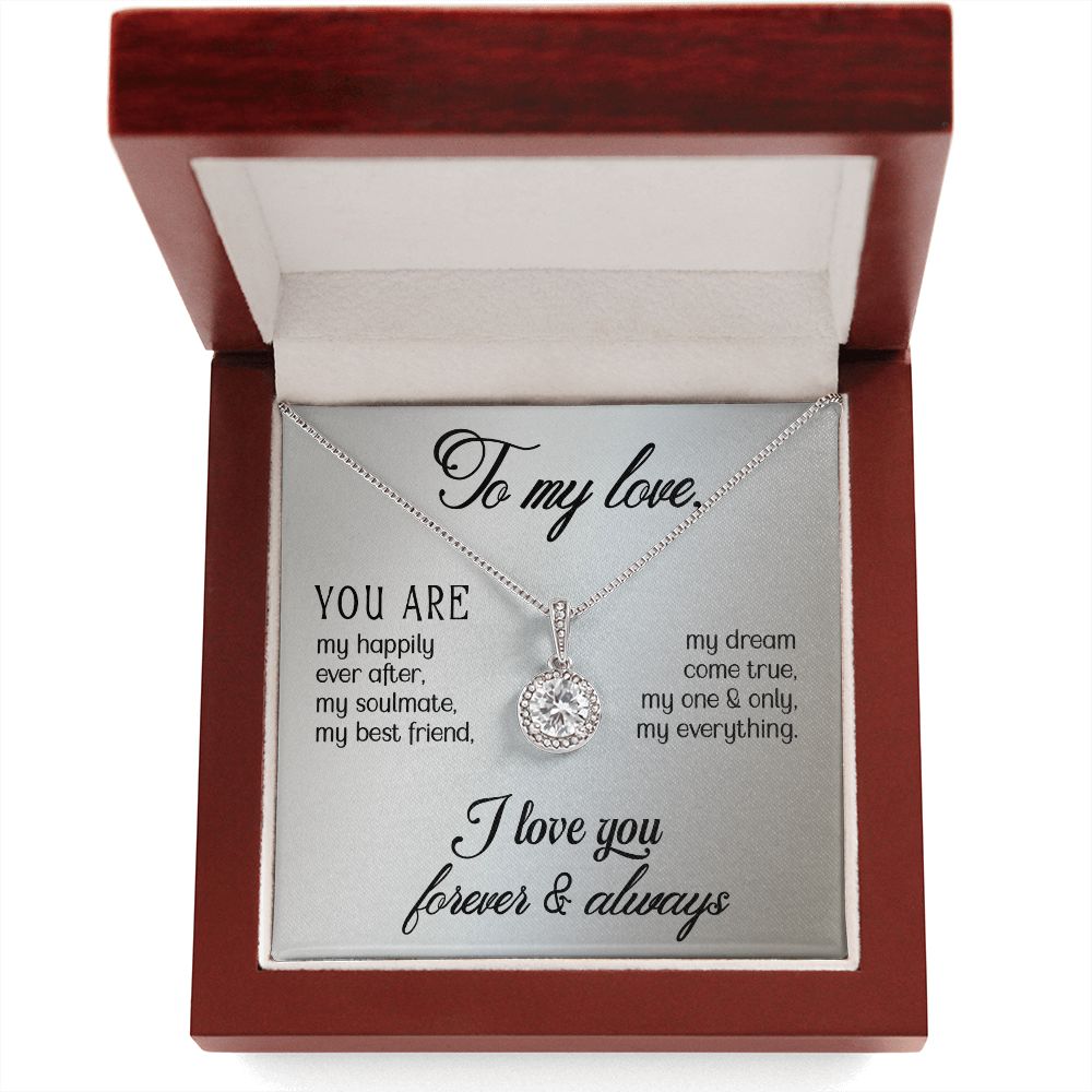 To My Girlfriend Wife You Are My Happily Ever After Eternal Hope Necklace Message Card-Express Your Love Gifts