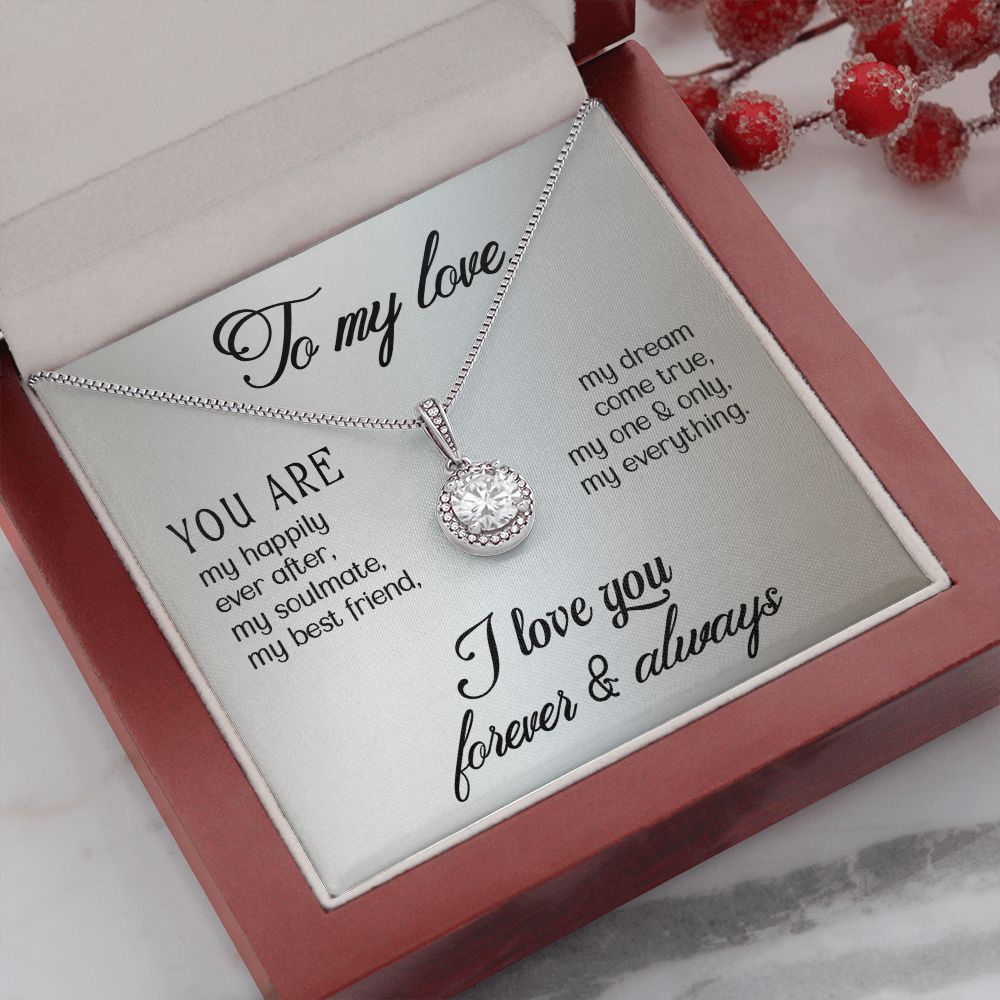 To My Girlfriend Wife You Are My Happily Ever After Eternal Hope Necklace Message Card-Express Your Love Gifts