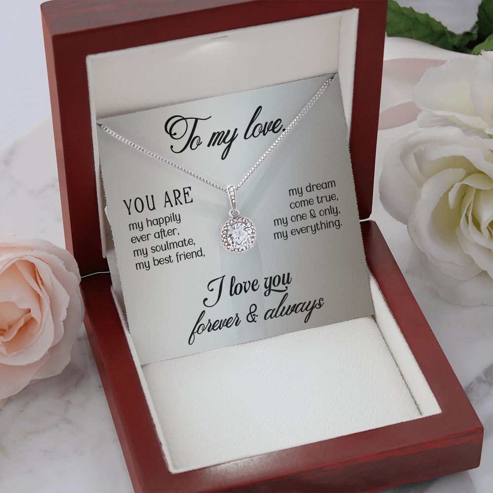 To My Girlfriend Wife You Are My Happily Ever After Eternal Hope Necklace Message Card-Express Your Love Gifts