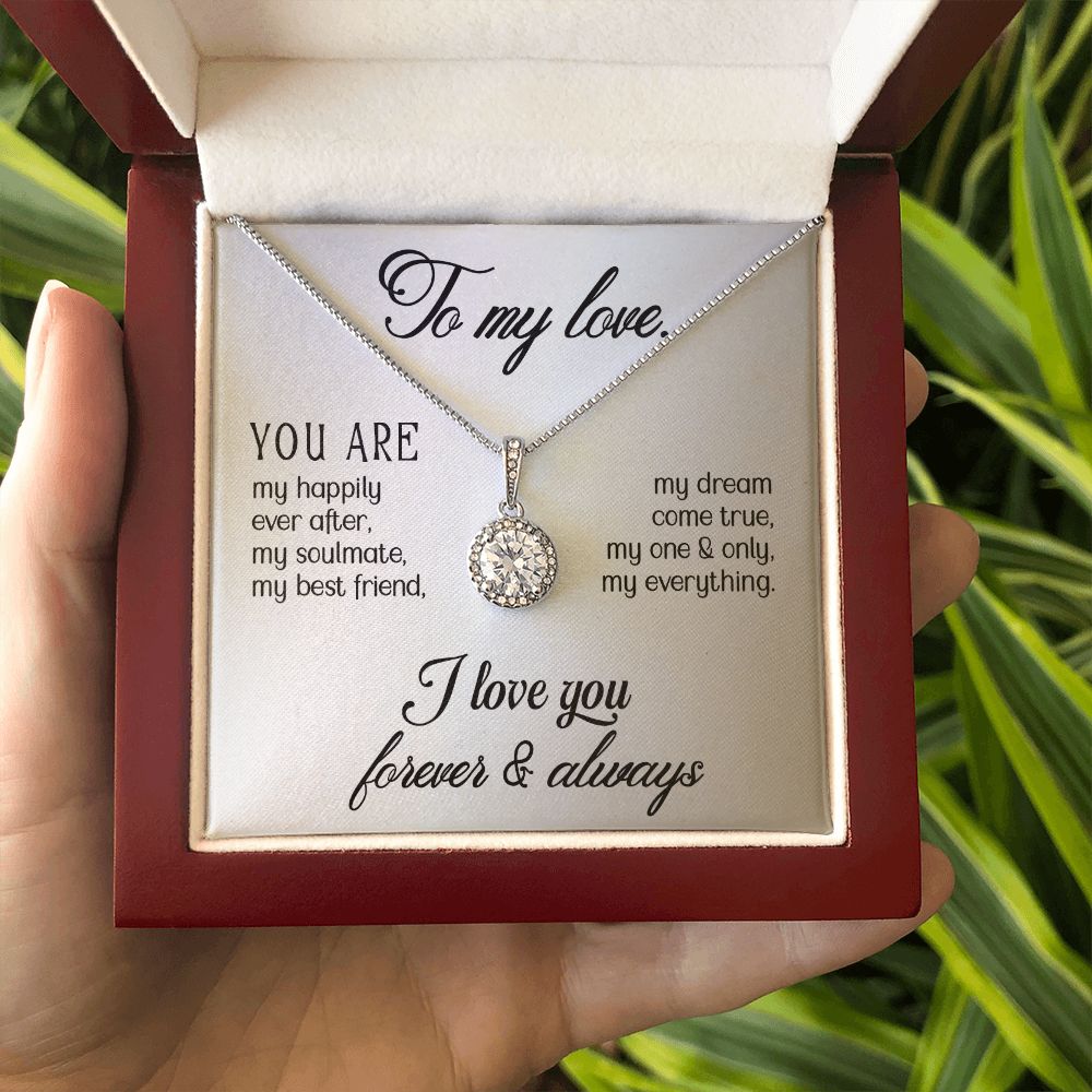 To My Girlfriend Wife You Are My Happily Ever After Eternal Hope Necklace Message Card-Express Your Love Gifts