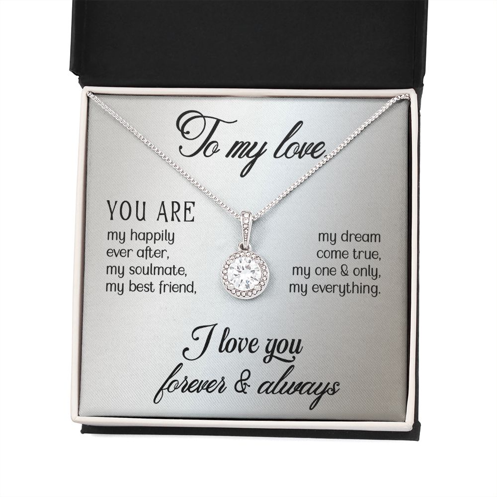 To My Girlfriend Wife You Are My Happily Ever After Eternal Hope Necklace Message Card-Express Your Love Gifts