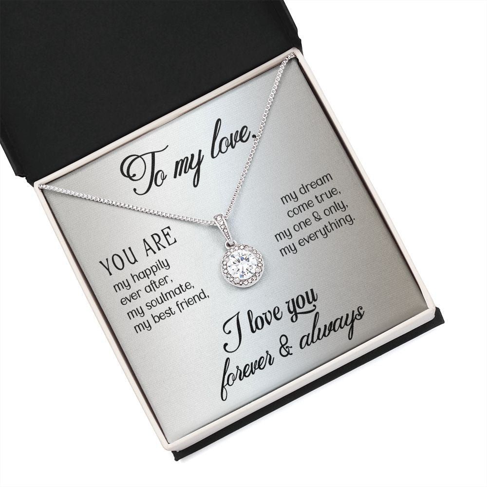 To My Girlfriend Wife You Are My Happily Ever After Eternal Hope Necklace Message Card-Express Your Love Gifts