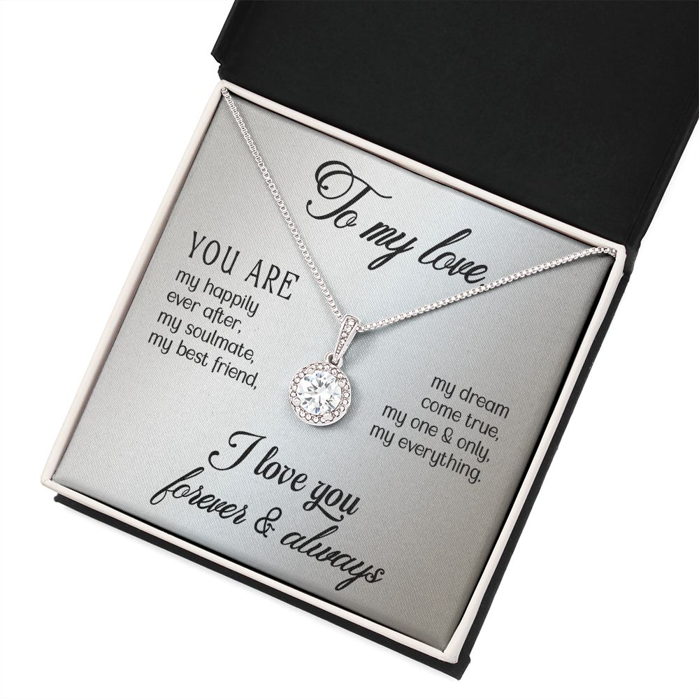 To My Girlfriend Wife You Are My Happily Ever After Eternal Hope Necklace Message Card-Express Your Love Gifts