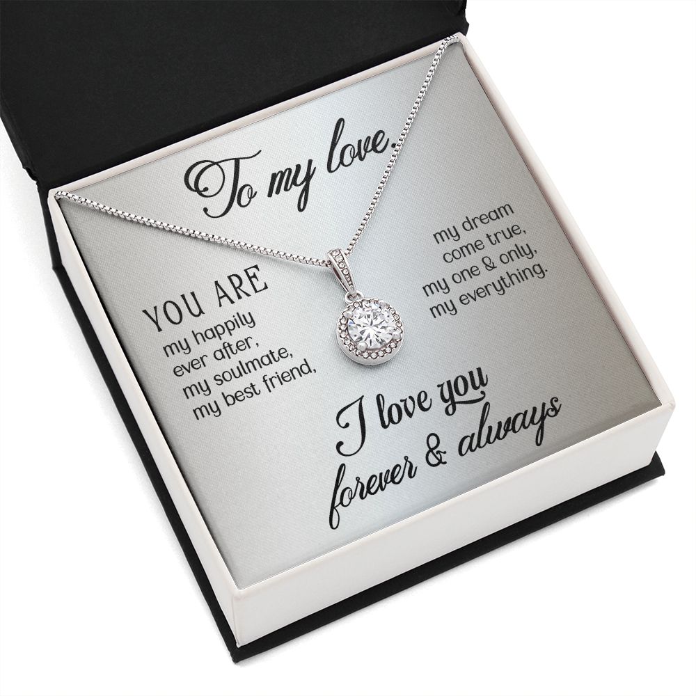 To My Girlfriend Wife You Are My Happily Ever After Eternal Hope Necklace Message Card-Express Your Love Gifts