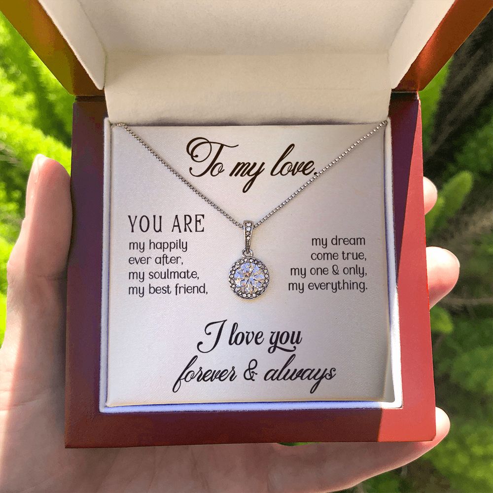 To My Girlfriend Wife You Are My Happily Ever After Eternal Hope Necklace Message Card-Express Your Love Gifts