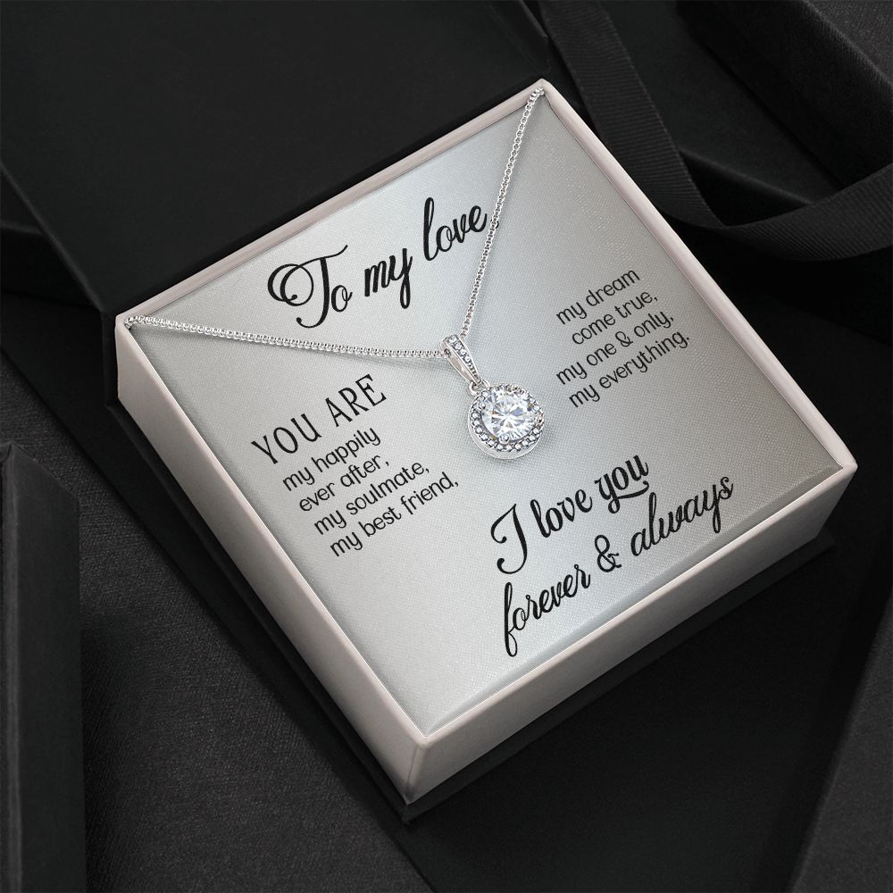 To My Girlfriend Wife You Are My Happily Ever After Eternal Hope Necklace Message Card-Express Your Love Gifts