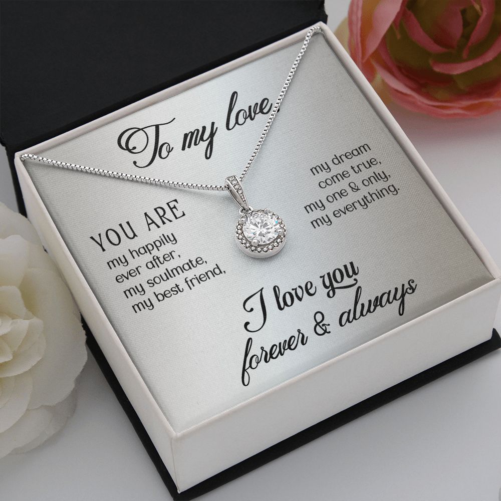 To My Girlfriend Wife You Are My Happily Ever After Eternal Hope Necklace Message Card-Express Your Love Gifts