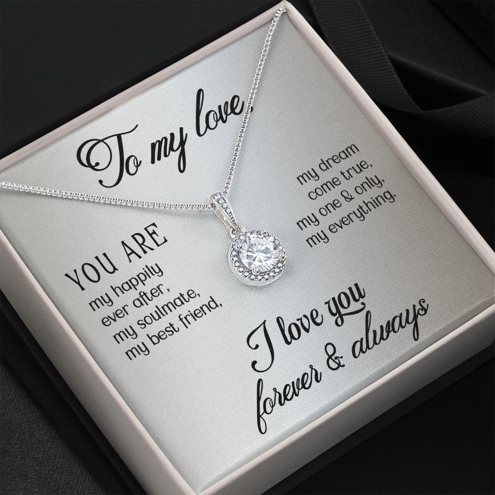 To My Girlfriend Wife You Are My Happily Ever After Eternal Hope Necklace Message Card-Express Your Love Gifts