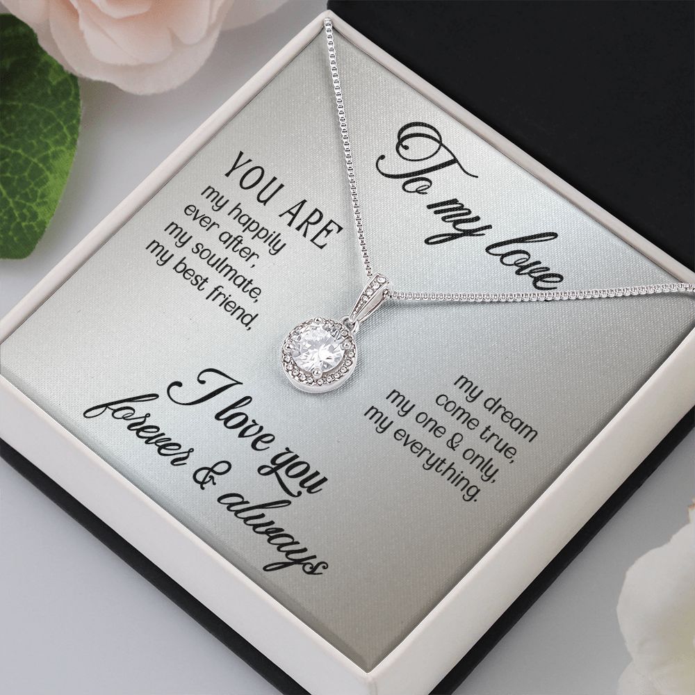 To My Girlfriend Wife You Are My Happily Ever After Eternal Hope Necklace Message Card-Express Your Love Gifts