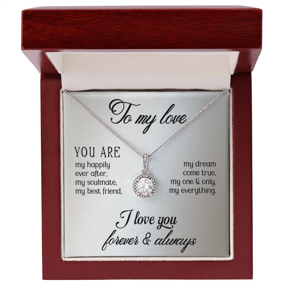 To My Girlfriend Wife You Are My Happily Ever After Eternal Hope Necklace Message Card-Express Your Love Gifts