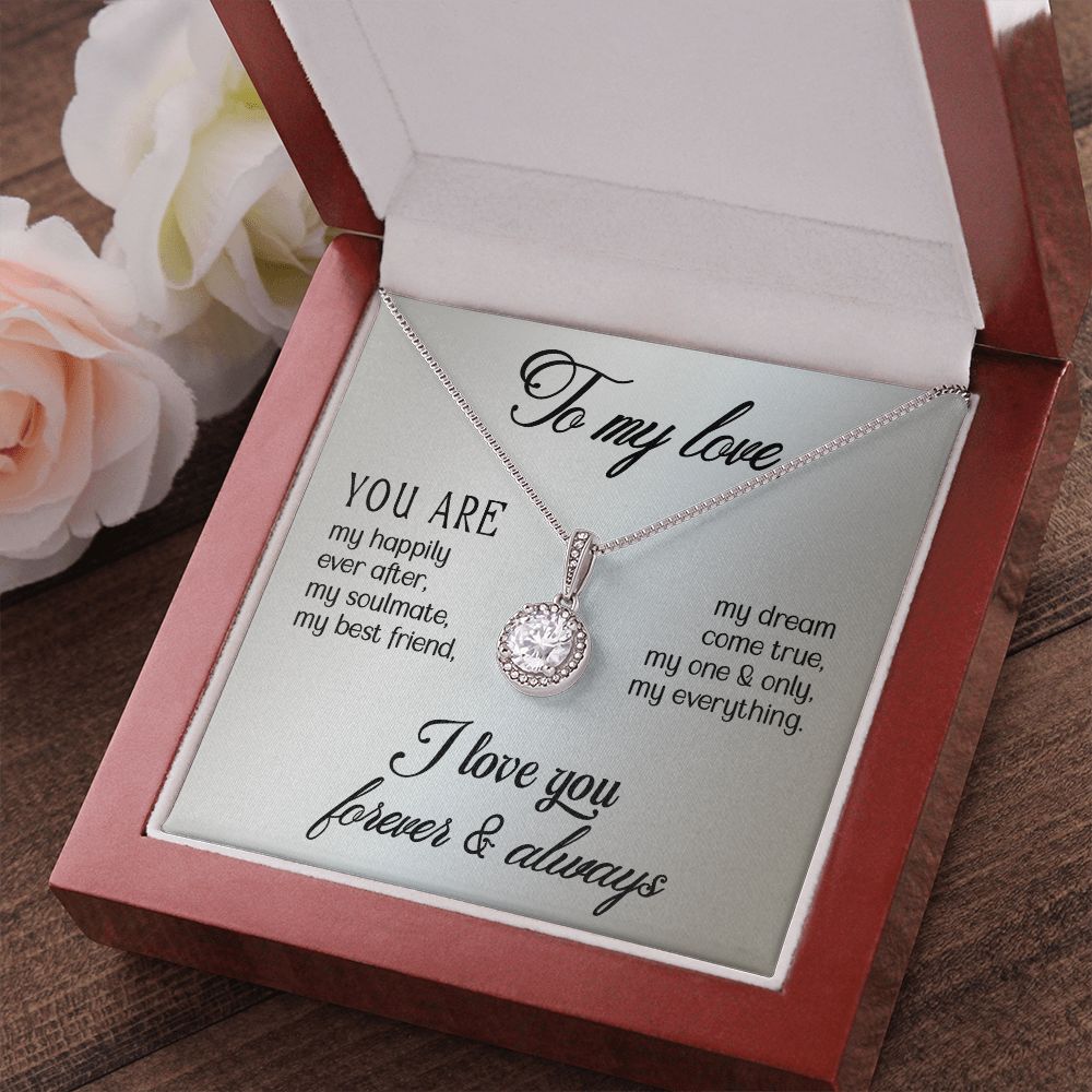 To My Girlfriend Wife You Are My Happily Ever After Eternal Hope Necklace Message Card-Express Your Love Gifts