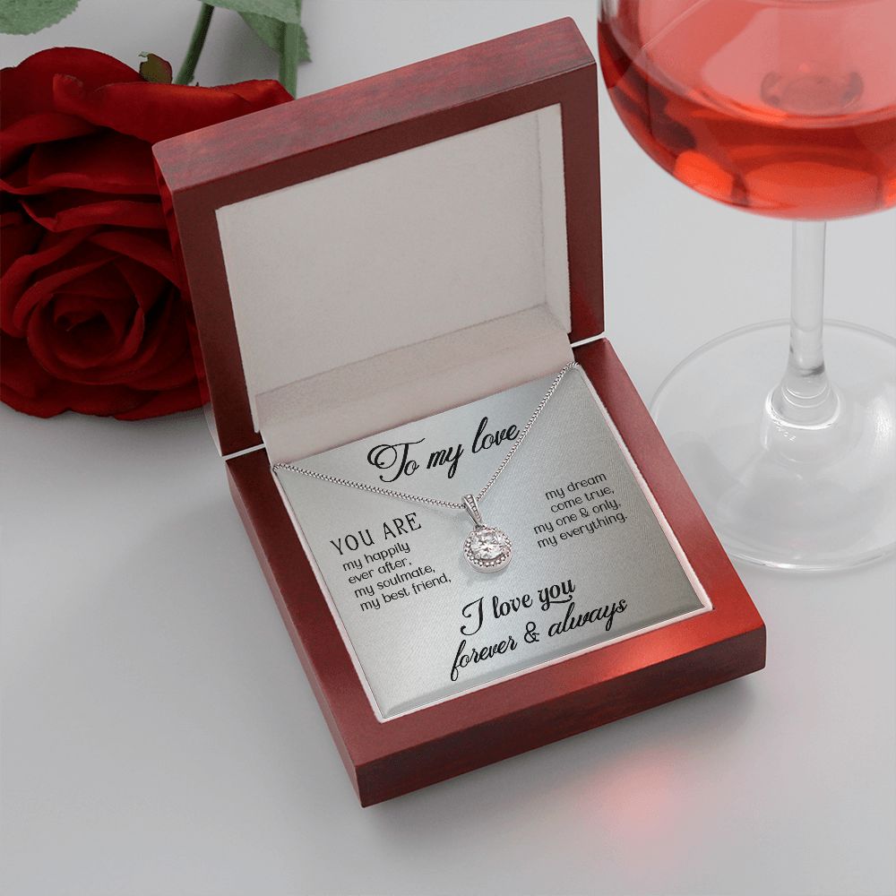 To My Girlfriend Wife You Are My Happily Ever After Eternal Hope Necklace Message Card-Express Your Love Gifts