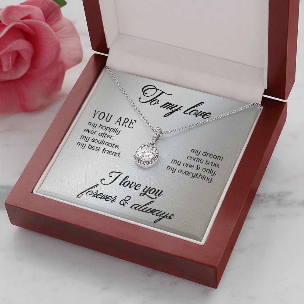 To My Girlfriend Wife You Are My Happily Ever After Eternal Hope Necklace Message Card-Express Your Love Gifts