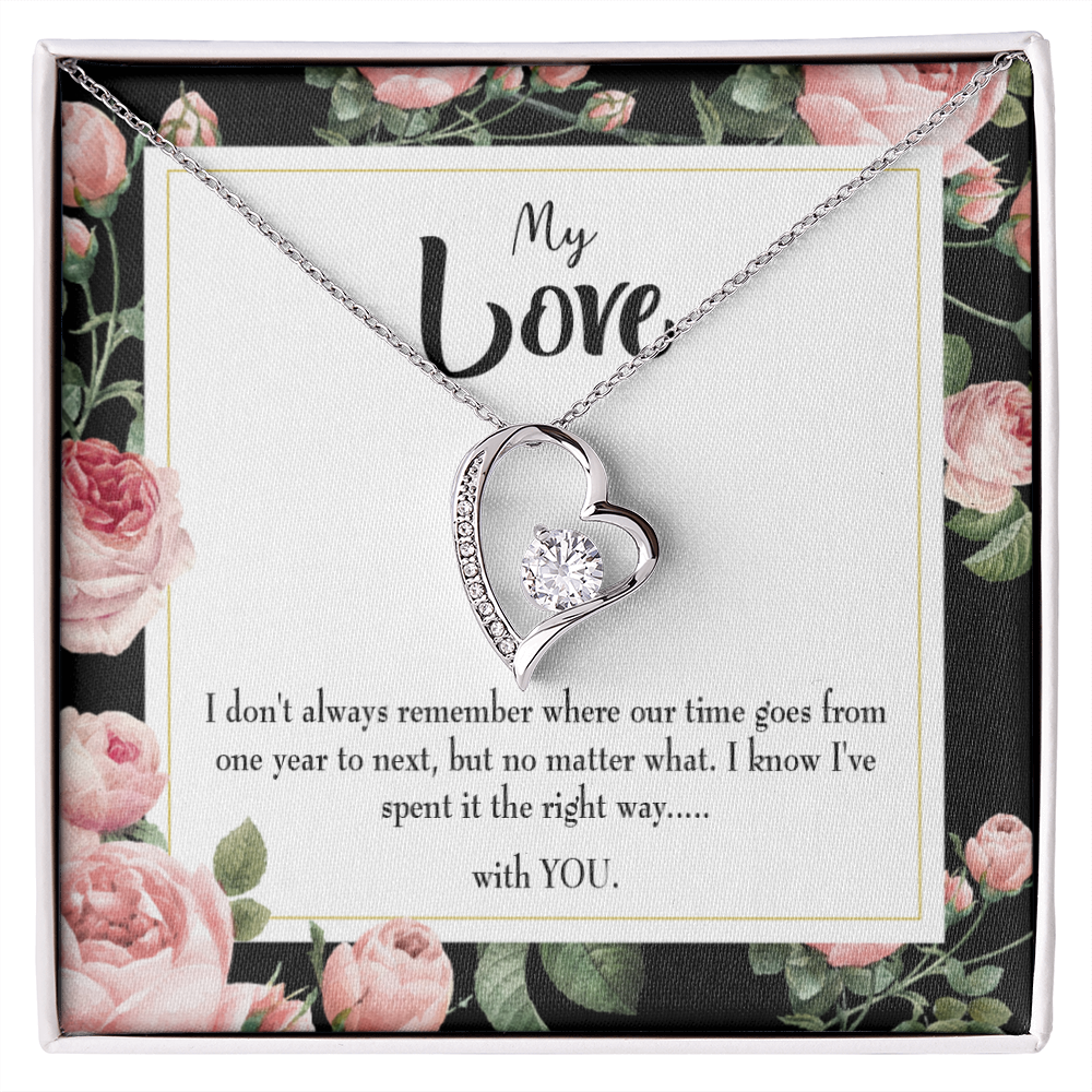 To My Girlfriend With You Forever Necklace w Message Card-Express Your Love Gifts