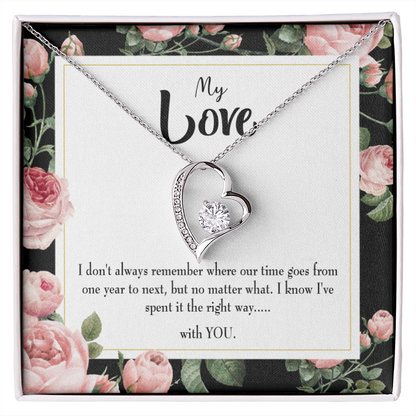 To My Girlfriend With You Forever Necklace w Message Card-Express Your Love Gifts